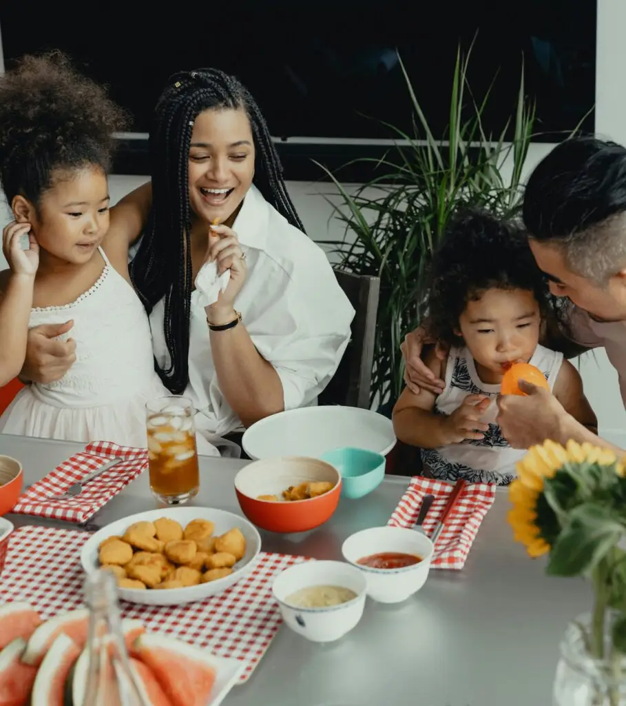 family having dinner